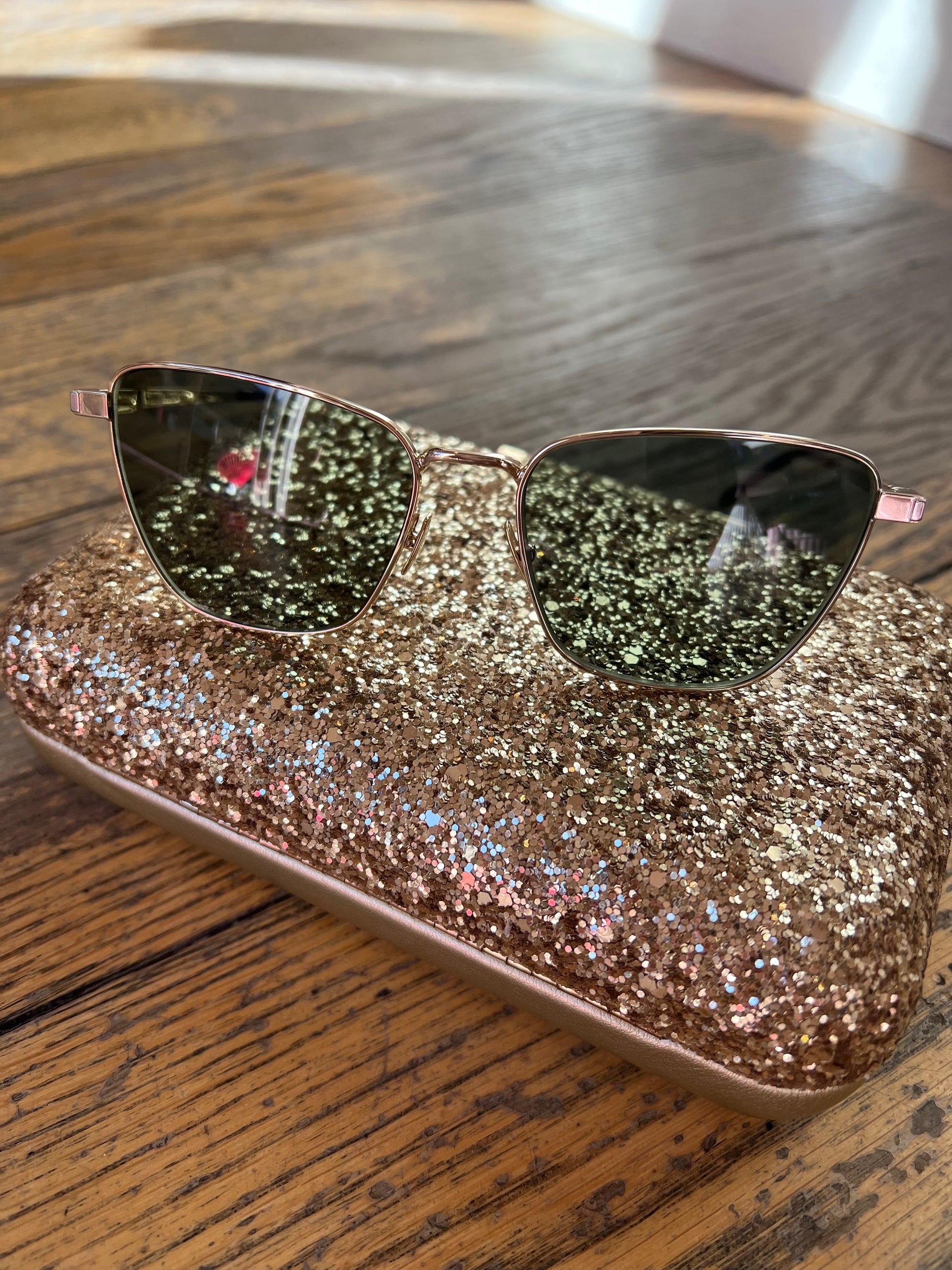 Gold rimmed cat eye sunglasses best sale