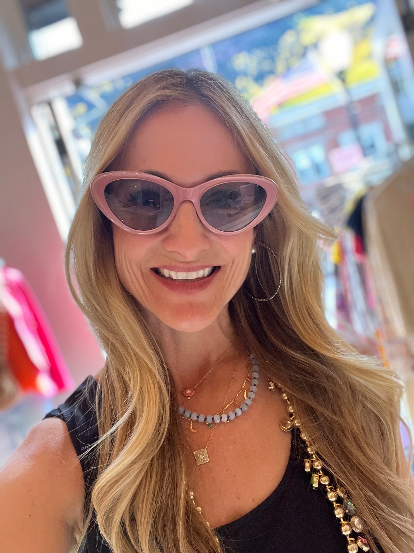 Pink cat eye online sunglasses