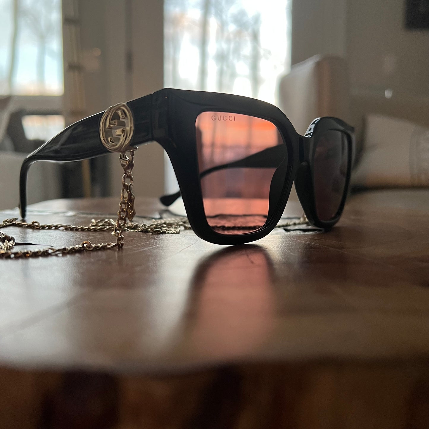 Gucci Logo Chain Glasses
